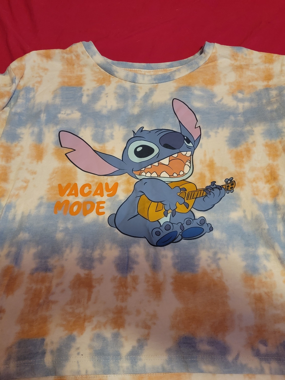 Disney Kids Tie-Dye Stitch 'Vacay Mode' Tee - Blue, Orange, Pink